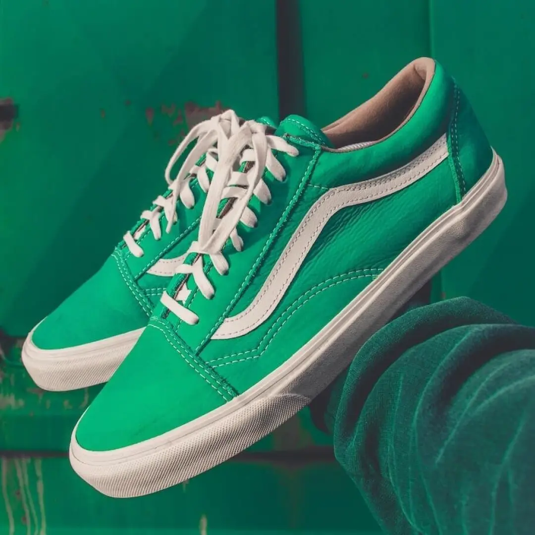 Green canvas sneakers